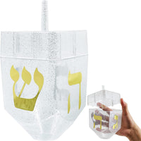 The Dreidel Company jumbo 6.5 inch transparent fillable Hanukkah dreidel