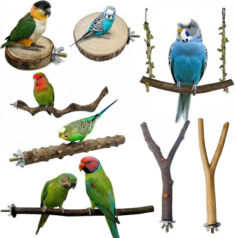 8PCS Bird Perches for Cage