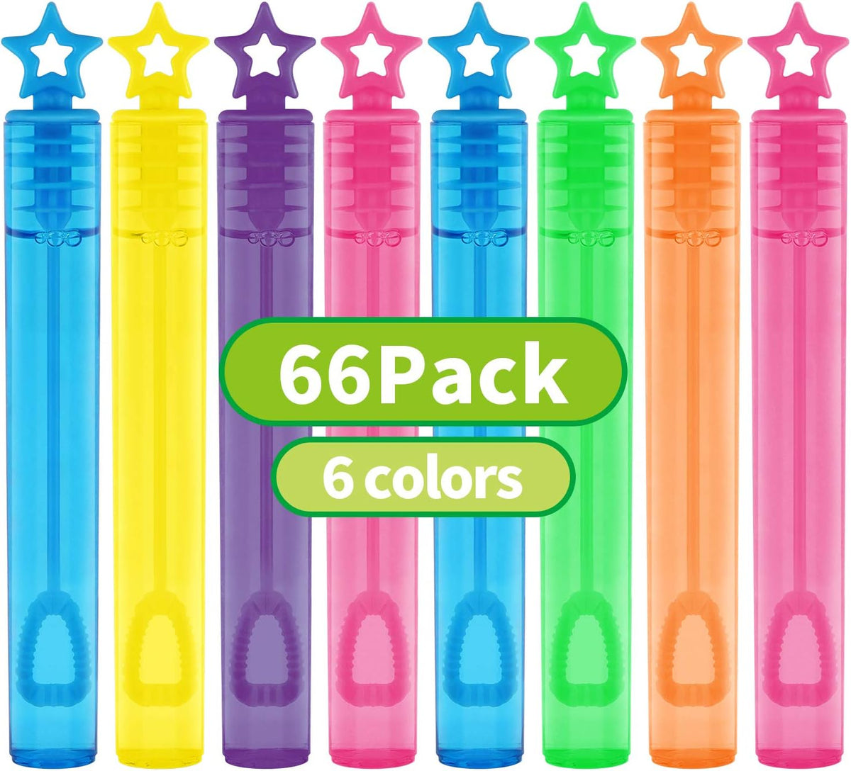 SpringFlower 36 Pcs Mini Bubble Wands for Party Favors & Classroom - 66 Star