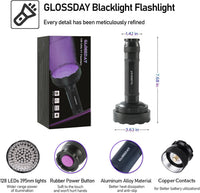 GLOSSDAY UV Flashlight Black Light - 128LED - image 4