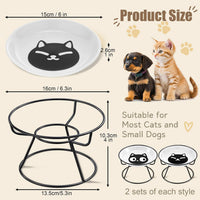 Sunnyray 4 Pcs Elevated Cat Bowls Raised Cat Food Bowl - Minimalist / Black - image 2