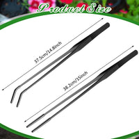 Lasnten 2 Pcs Reptile Feeding Tongs, Long - Black / 15 Inch - image 2