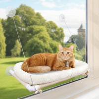 Cat Window Hammock – Mess-Free Waterproof Cats Window Perch for Large Cats, Strong Suction Cup - Cushion Bed Set