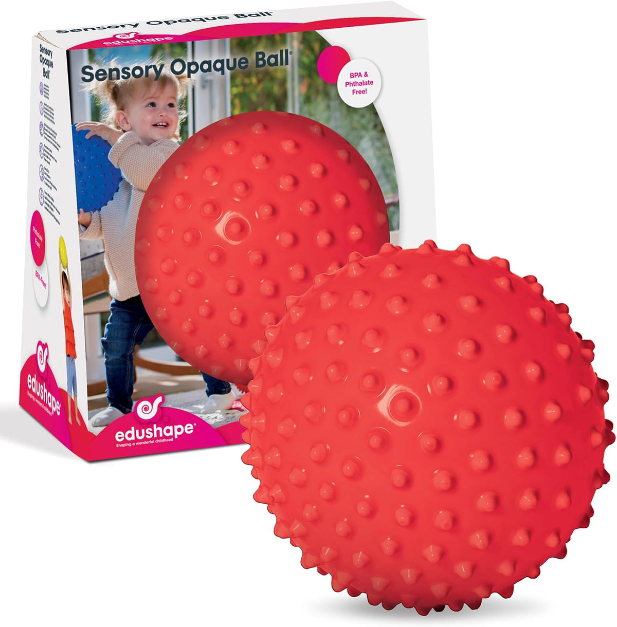 Edushape The Original Sensory Ball for Baby, Transparent Pink - Red-Opaque - image 2