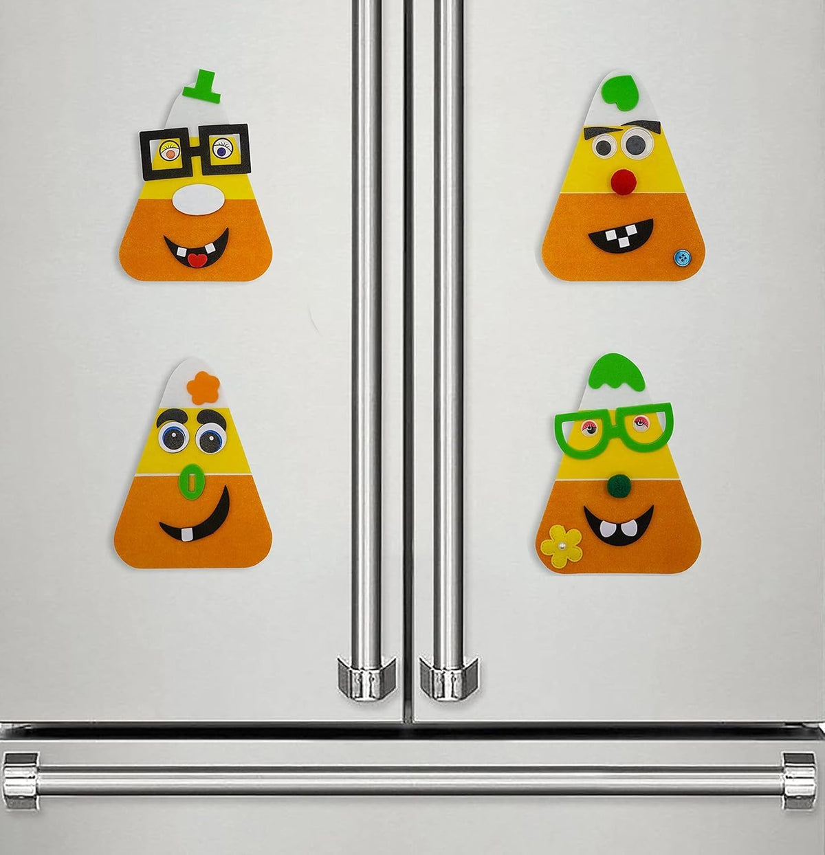 4E's Novelty 12 pack foam candy corn craft kit with goofy face magnets - view 8