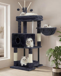 Heybly Cat Tree, 45.3" Cat Tower for Indoor Cats with Large Perch HCT202SG – Essentials for Cats - 45.3 inch / Smoky Gray