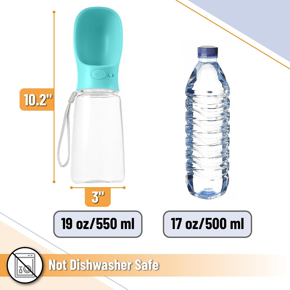 Mr. Pen, Portable Dog Water Bottle - Aqua - image 3