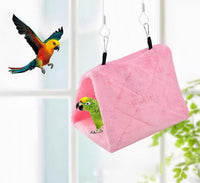 2 Pack Warm Bird Nest House Bed Hanging Hammock Sleeping Bed Plush - Blue and Pink - image 2