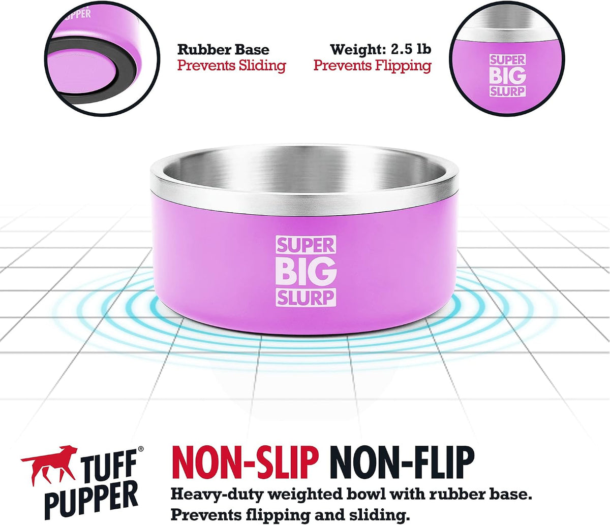 Tuff Pupper 100 oz Heavy Duty Insulated Stainless Steel Dog Bowl - 100oz / Punch Pink - image 4