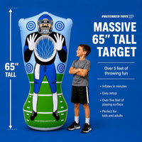 Preferred Toys 65” Inflatable Football Target Net Toss Game - Red/Blue - image 3