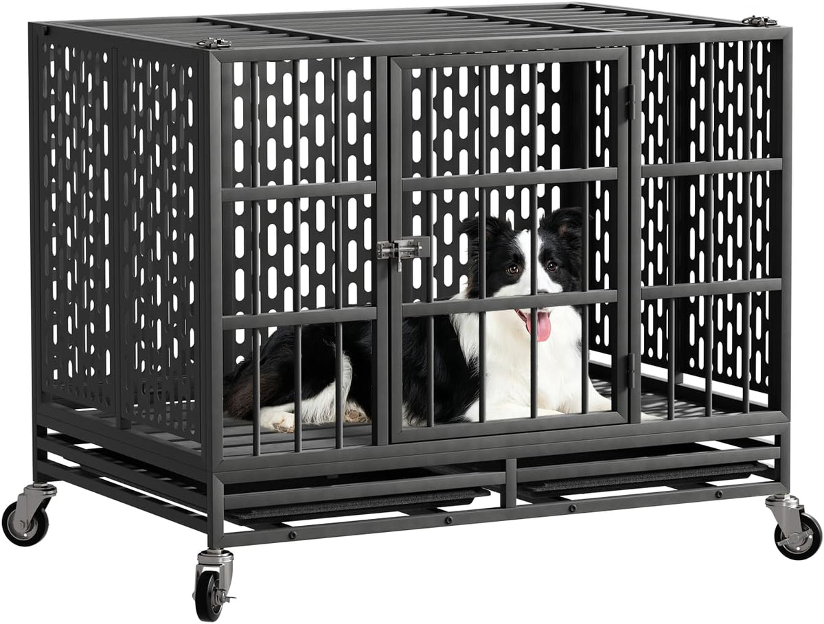 54 Inch Heavy Duty Dog Crate with Wheels
