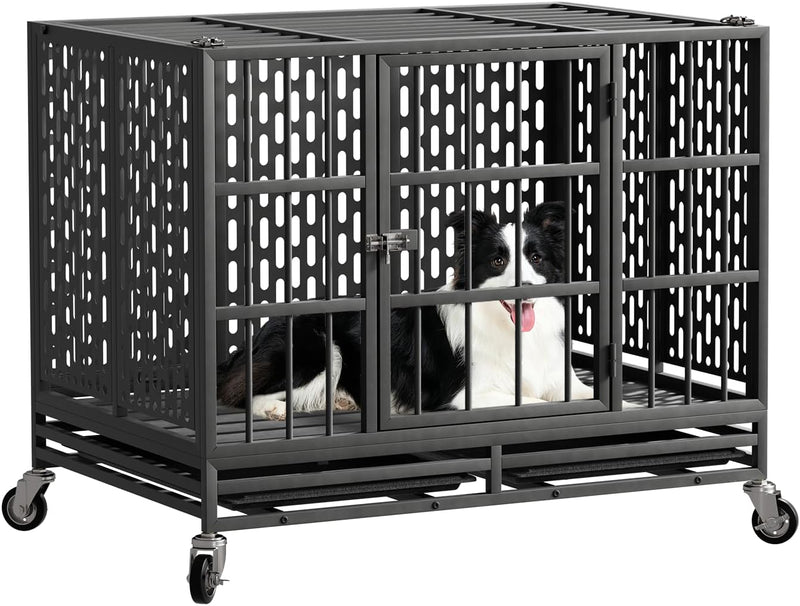 54 Inch Heavy Duty Dog Crate with Wheels