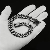 Gold Dog Chain Diamond Gold Chain Dog Collar Walking Metal - Black / 18inch - image 2