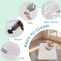 Cat Litter Mat for Litter Box, Silicone Large Cat Litter Trapping Mat - 31x22 in, Waterproof & Non-Slip, Durable & Easy Clean, Light Gray
