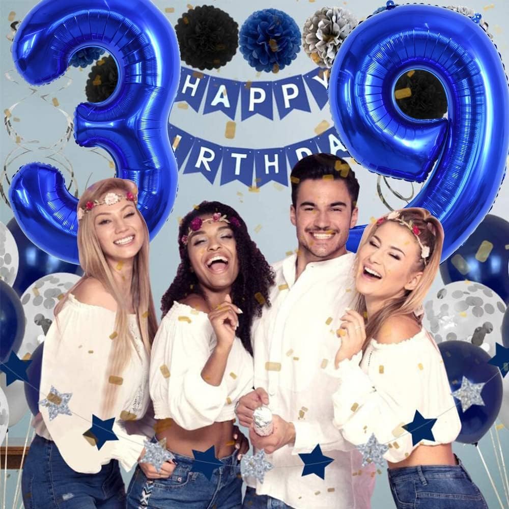 TONIFUL 40 Inch Red Number 3 Balloons Large Foil 3rd Birthday - Navy Blue / Number 21 - image 4