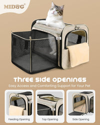 MIDOG Soft Cat Carrier Airline Approved - Beige / 17.0"L x 11.0"W x 11.0"H - image 2
