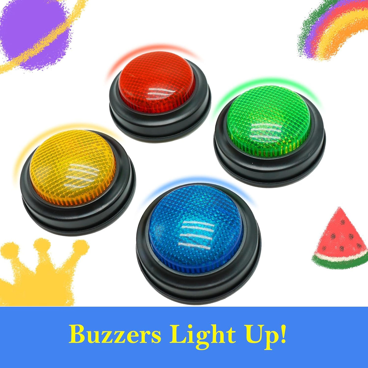 Gelabur Set of 4 Buzzers for Trivia Games - Small (Pack of 3) - image 4