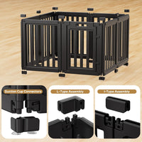 Dog Playpen Indoor, Puppy Playpen, White 23.6" H, 10 Panels - black / 8 / 23.6 inch Height - image 4