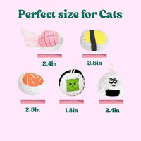5 Pack Sushi Cat Toys, Interactive Catnip with Bells Inside Kitten Boredom Relief, Soft and Durable, Indoor Kitty Exercise Pet Toys