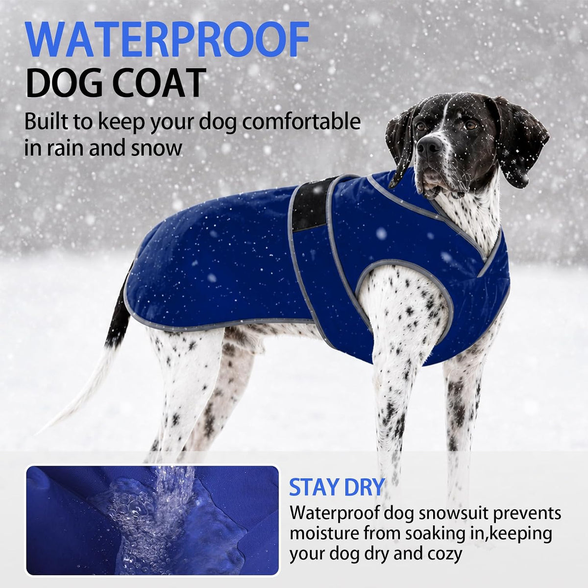 MIGOHI Warm Dog Coat Waterproof Winter Dog Jacket, M - Navy / XXX-Large - image 4