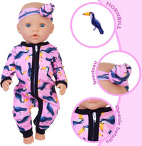 Unicorn Element 5 doll jumpsuits with headbands for 14-18 inch dolls - view 7