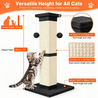 SOCATER Cat Scratching Post 33 Inch, Beige – Essentials for Cats - Black - image 2