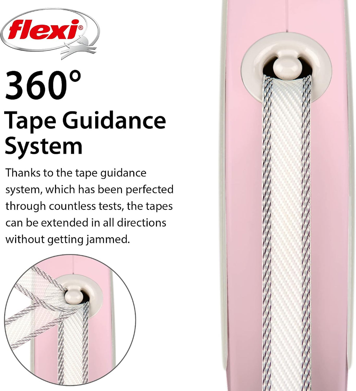FLEXI Giant Tape Retractable Dog Leash - Pink/Rose / 10 ft (Small) - image 4