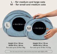 Cat Cave, New Zealand Wool Bed for Indoor Cats - Aquamarine / Medium - image 2