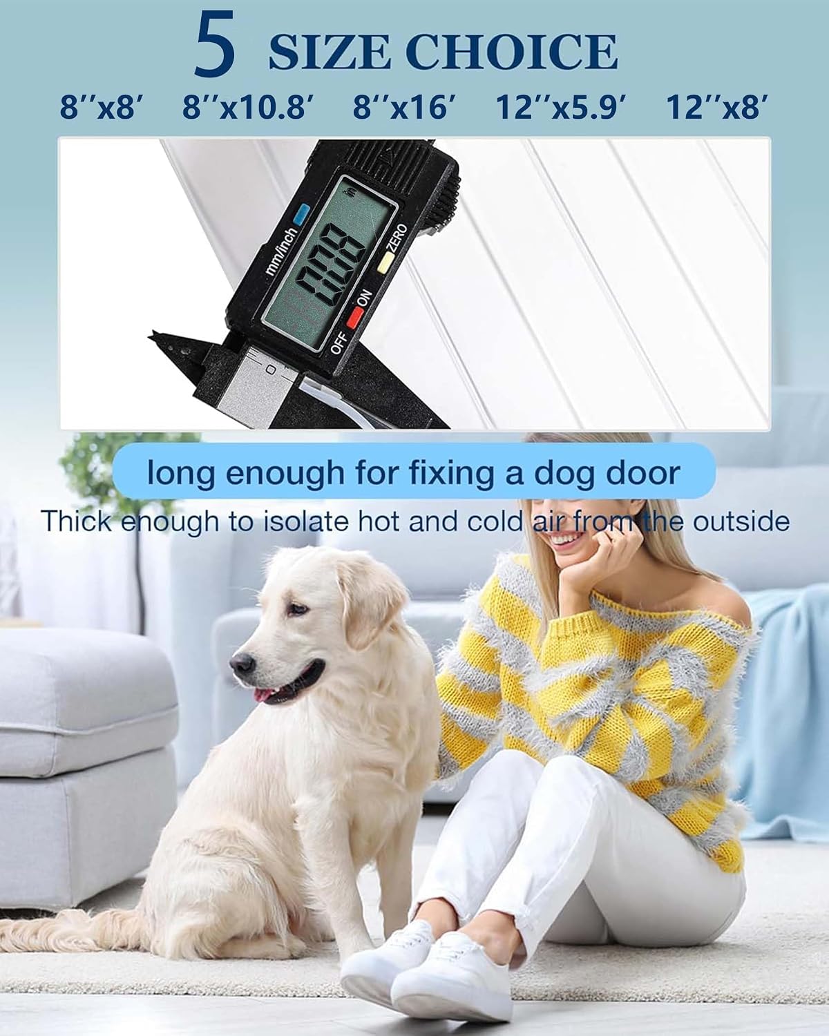 Dog Door Replacement Flap 8'' x 8' Clear PVC Doggie Flaps - 8" x 10.8' - image 3
