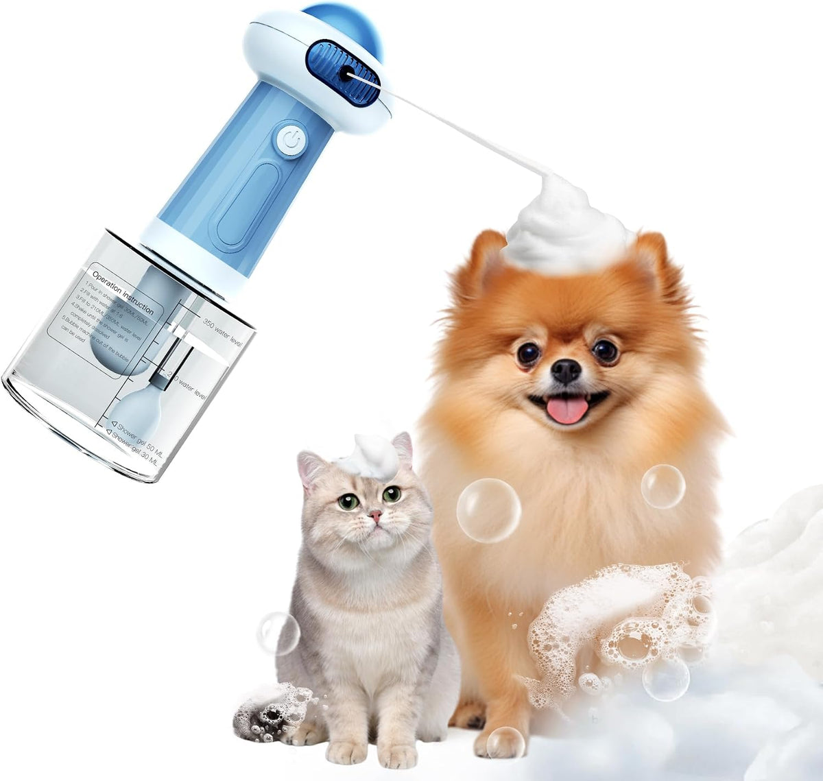 Electric Dog Shampoo Dispenser & Foam Sprayer - Blue UFO