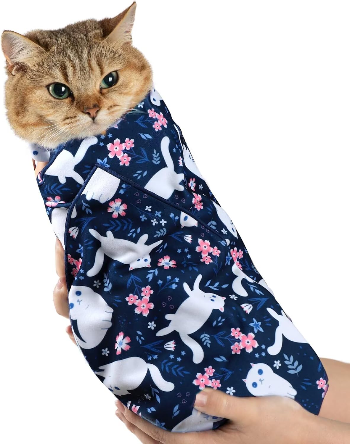 Paw Legend 27.6" Cat Wrap for Grooming Cat Wrap for Cutting Nails Cat - L(27.6'x27.6") / Cute Cat