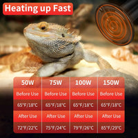 LUCKY HERP Heat Lamp Bulbs, 150W Reptile Heat Lamp 2 Pack - Ceramic Heat Emitter / 100W 1-Pack - image 3