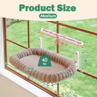 Zakkart SnugCloud Foldable Cat Window Perch – Essentials for Cats - Brown / Medium (22.8"x15.7") - image 2