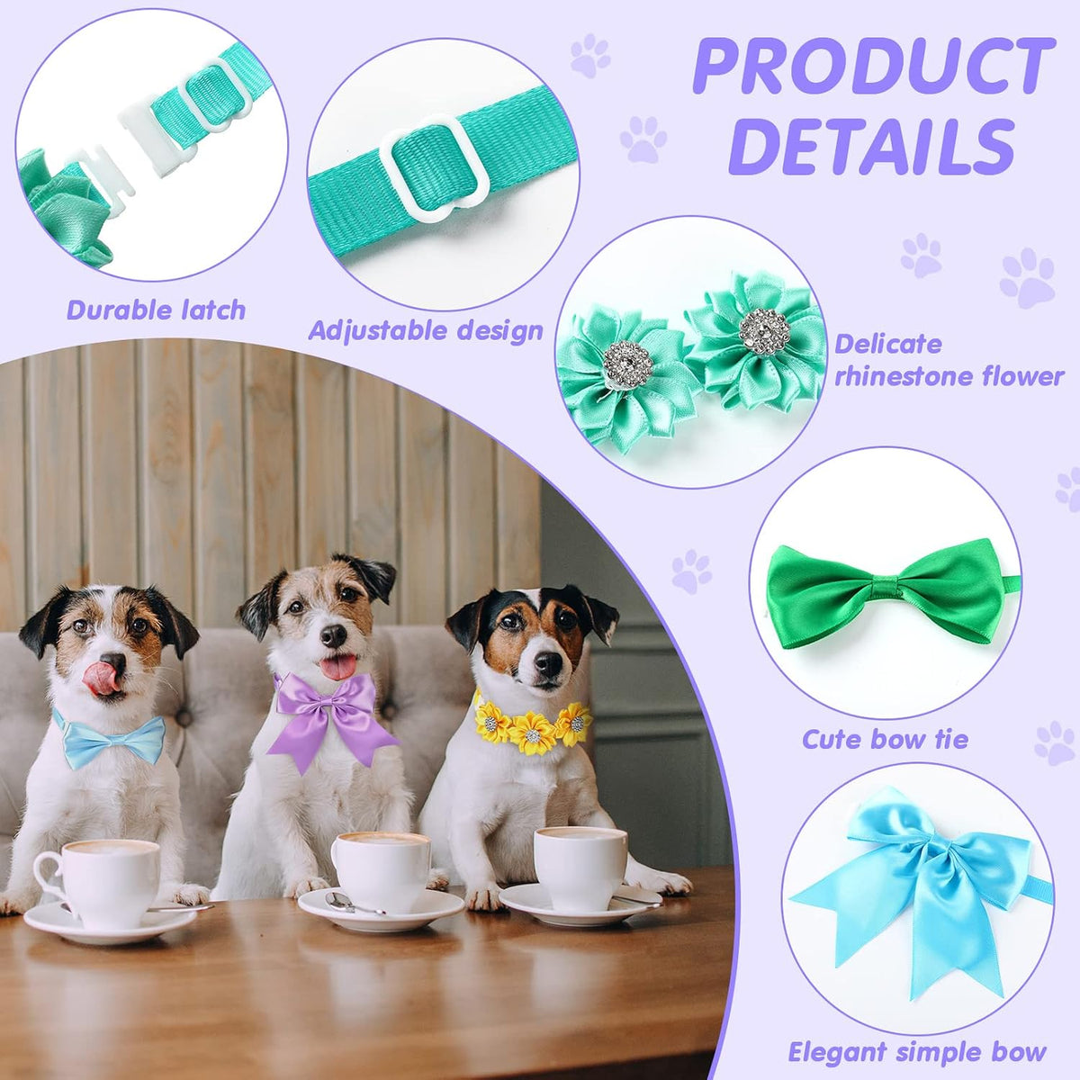 Jexine 60 Pcs Dog Bow Ties Bulk - image 3
