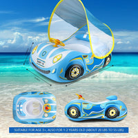 BOffer inflatable baby pool float shaped like a car with steering wheel and horn - view 18