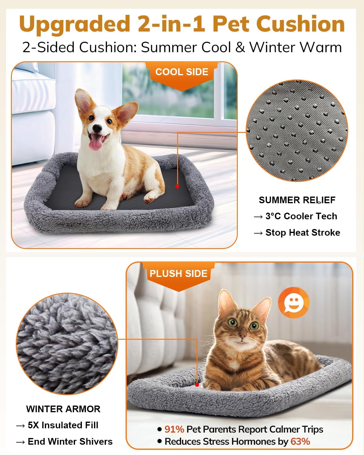 Morpilot Cat Carrier Soft for Large Medium Cats and Puppy up to – Essentials for Dogs - Beige / 17.3"L x 12.2"W x 13.4"H - image 2