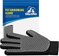 Pet Hair Removal Glove with 255 Silicone Tips for Dogs & Cats - Grey