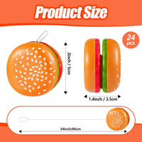 Leitee hamburger yoyo toys, 24 plastic burger shaped yo-yos for party favors - view 2