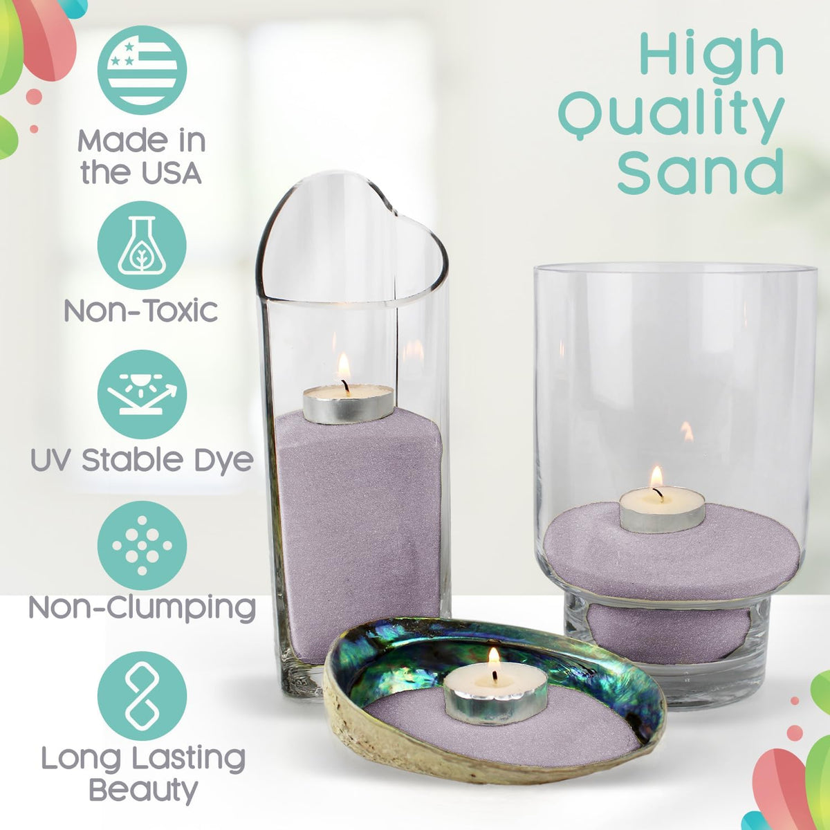 Lilac Unity Sand, Pastel Purple Colored Sand for Weddings - Lilac / 1 LB (16 oz) - image 3