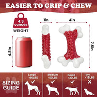 Tough Dog Toys, Dog Toys for Aggressive Chewers Large Breed, Aggressive Chew Toys for Large Dogs (2 Pack)