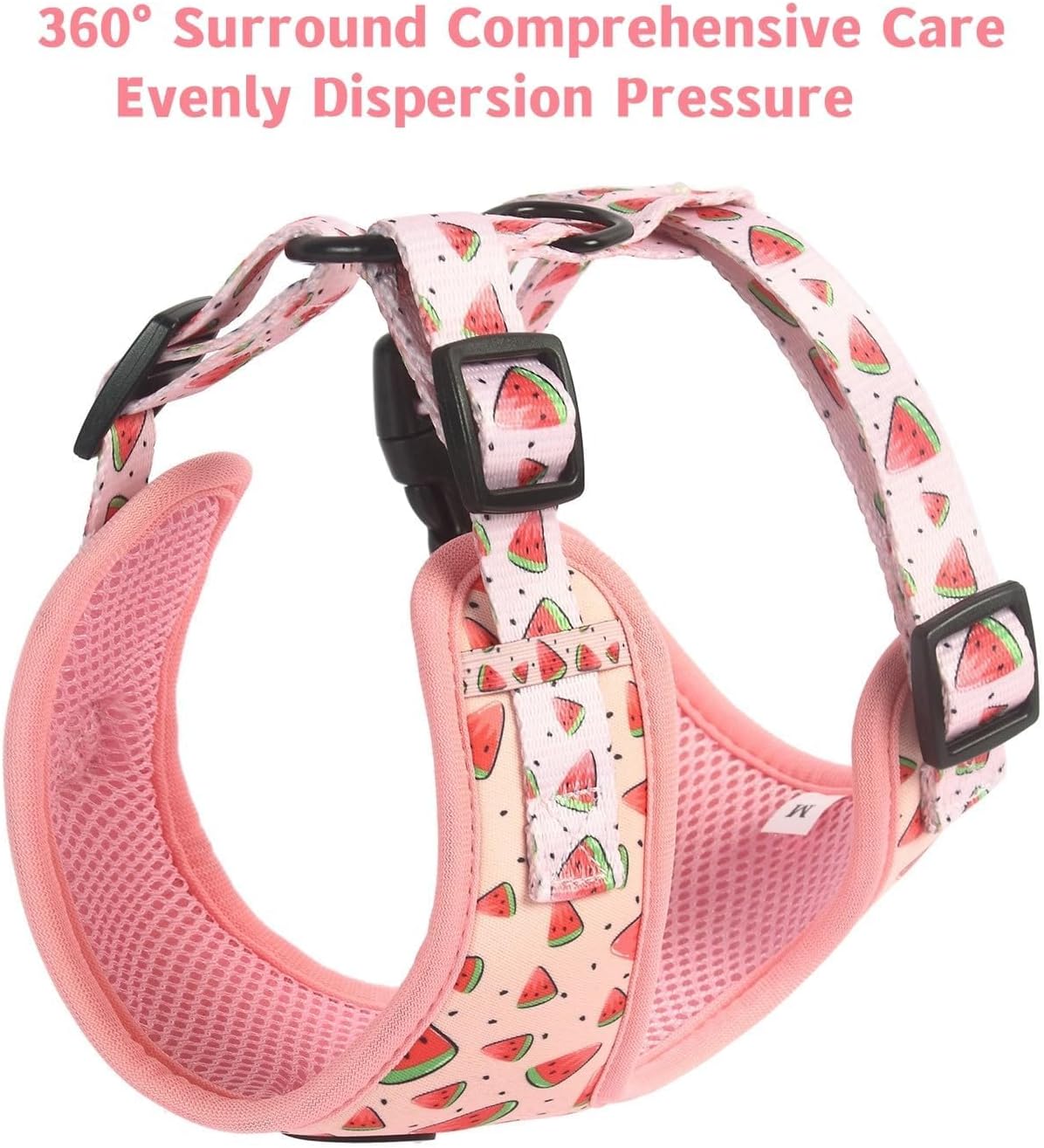 Dog Cat Harness and Leash Set - watermelon / L (Neck 15.7"-21"; Chest 19.6"-28.3") - image 2