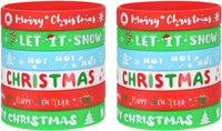 JUNEBRUSHS 24pcs Halloween Silicone Bracelets - Christmas Style