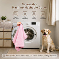 Large Plush Dog Bed for Crate with Washable Cover, 35x22 - 29.0"L x 18.0"W x 3.0"Th / Pink - image 3