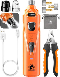 Whisper Quiet Dog Nail Grinder Safe & Stress-Free for Sensitive Dogs - Orange