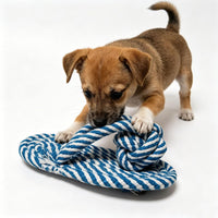 Dog Toys Puppy Teething Chew Toys 3 PCS - blue and white slippers - image 4
