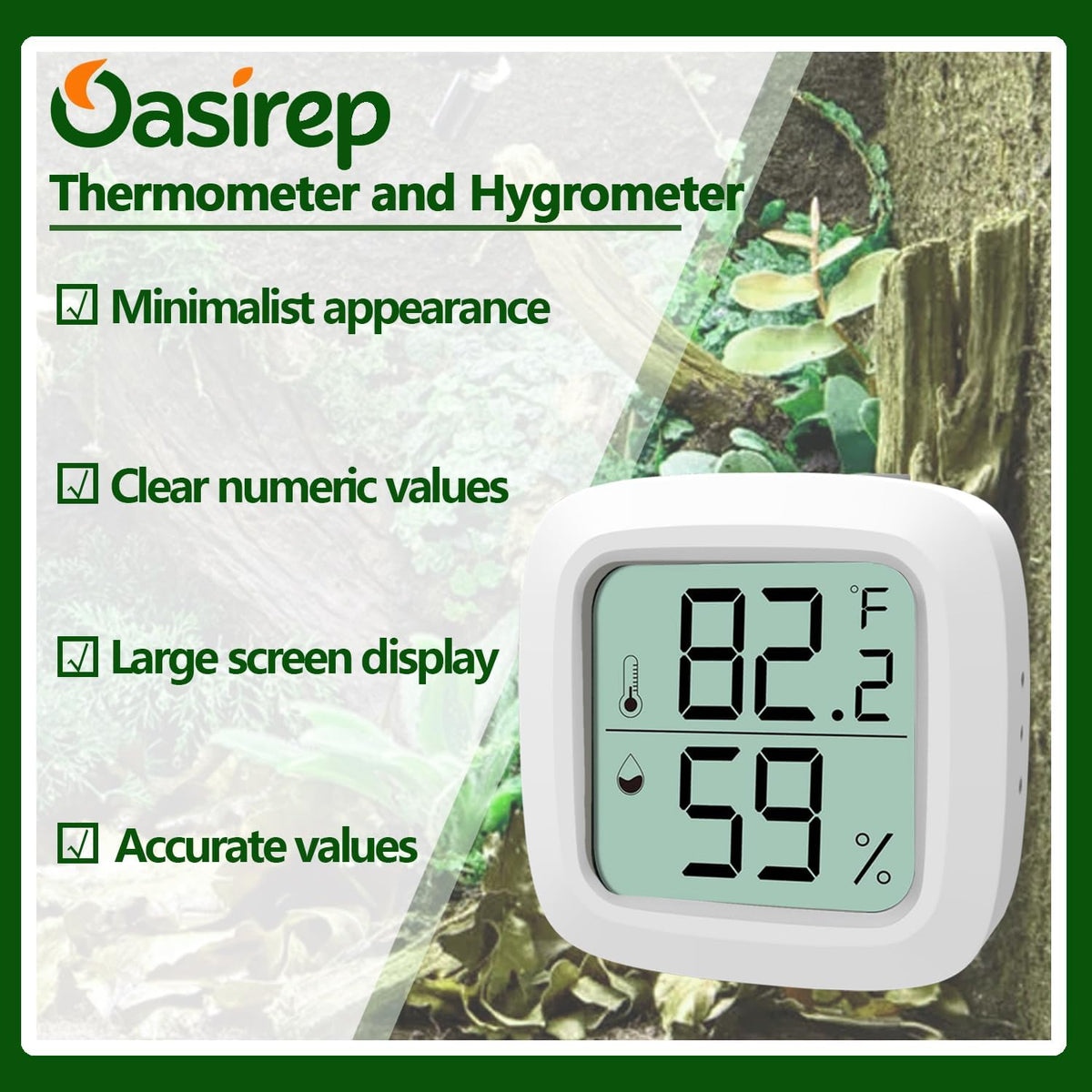 Reptile Thermometer and Hygrometer - KD30M-White / 1Pack - image 3