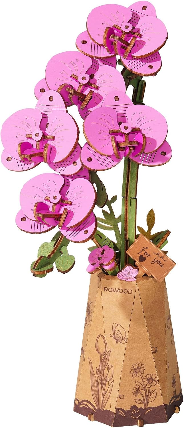 rowood 3D Puzzles for Adults - Purple Moth Orchid