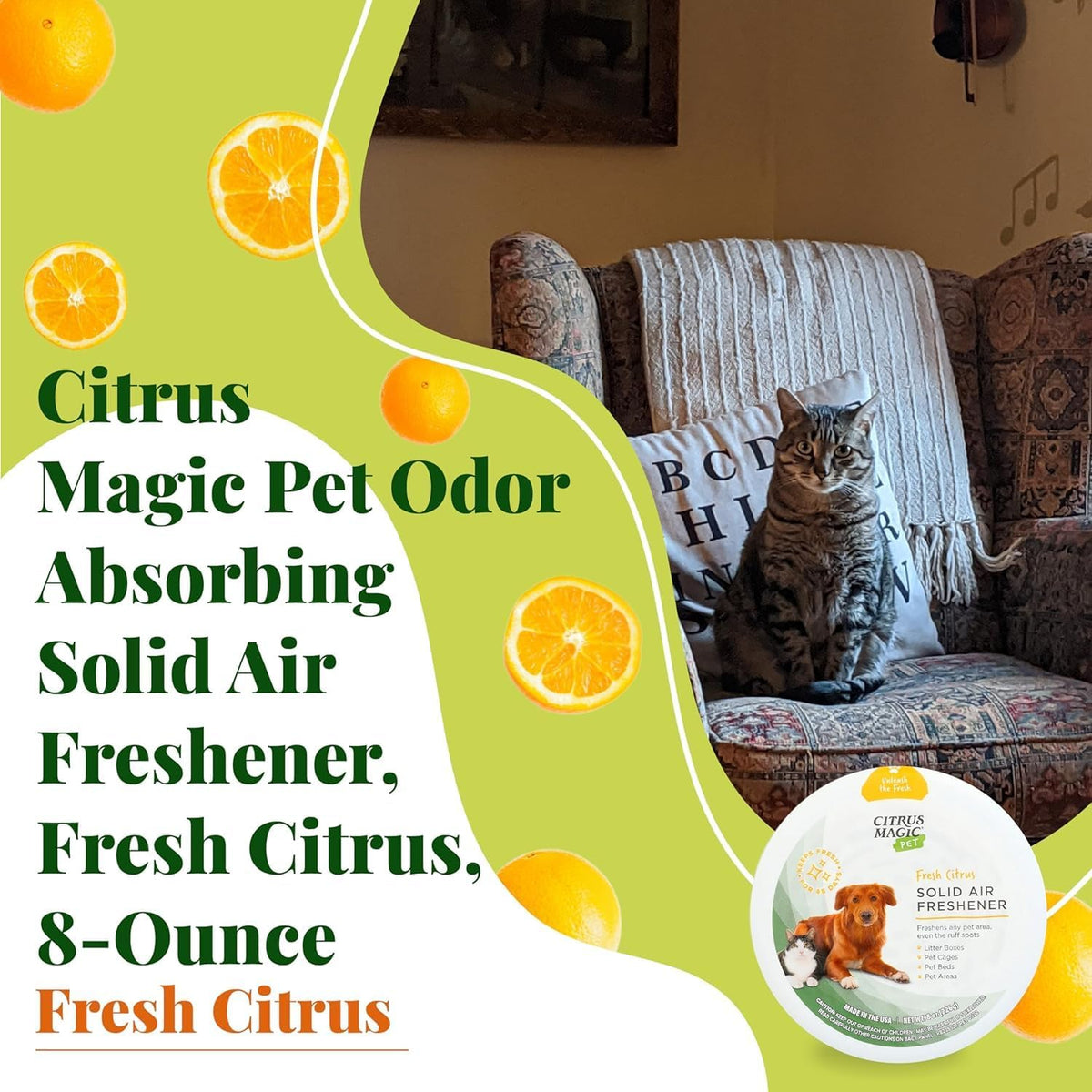 Citrus Magic Pet Solid Air Fresheners - Fresh Citrus / 8 Ounce (Pack of 3) / 8 Ounce (Pack of 3) - image 4