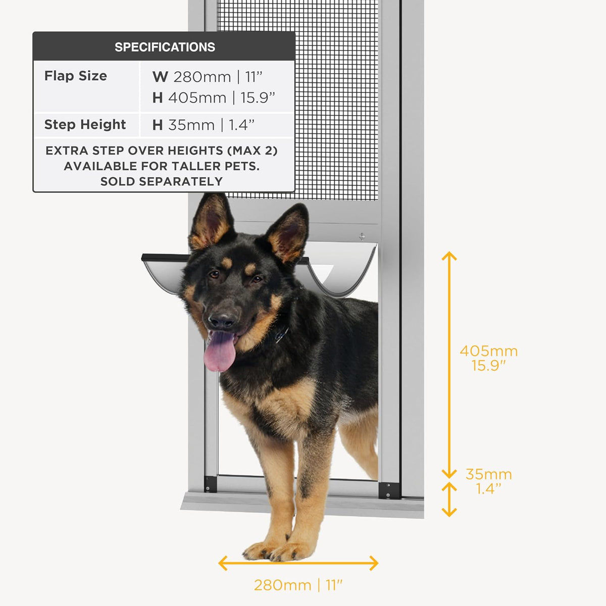Hakuna Pets V2 Patio Pet Door Screen Insert Panel for Sliding Doors - Large / Silver - image 2