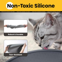 Conlun Dog Food Mat,1/2 Inch Raised Edges Cat Feeding Mat for Spill Containment,BPA-Free Silicone - 32"x20" / Grey - image 3